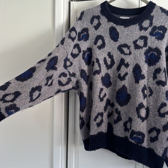 Anine Bing “raif” Leopard Animal Print Oversized Mohair Merino Wool Sweater L - Picture 3 of 9